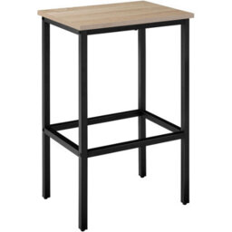 Tectake Dining Table And 2 Bar Stools Inverness - Height-Adjustable Plastic Feet - Industrial Wood Light, Oak Sonoma - thumbnail 3