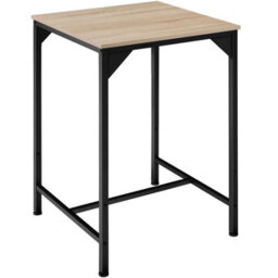 Tectake Dining Table And 2 Bar Stools Inverness - Height-Adjustable Plastic Feet - Industrial Wood Light, Oak Sonoma - thumbnail 4