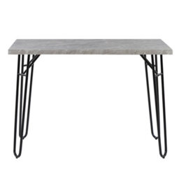Beliani Dining Set With Grey And Black Marble-Veneer Top And 2 Space-Saving Benches, L110 X D70 X H76Cm - thumbnail 5