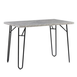 Beliani Dining Set With Grey And Black Marble-Veneer Top And 2 Space-Saving Benches, L110 X D70 X H76Cm - thumbnail 4
