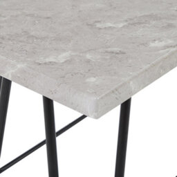 Beliani Dining Set With Grey And Black Marble-Veneer Top And 2 Space-Saving Benches, L110 X D70 X H76Cm - thumbnail 9
