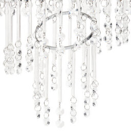 Beliani Chrome Crystal Chandelier - Polished Chrome Frame With Large Cut Glass Crystals, W45 X D45 X H38Cm - thumbnail 4