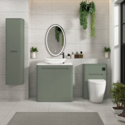 Royal Bathrooms Venice 800mm Sage Green Freestanding Bathroom Countertop Vanity Unit 2 Door With Cesar Basin - thumbnail 4