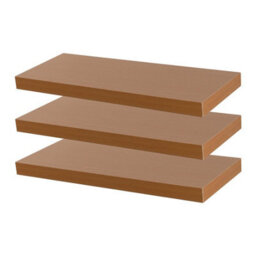 Harbour Housewares 60Cm Floating Wall Shelves- Brown - Photo Gallery Bookshelf Wall Shelves For Storage & Display - Set Of 3 - thumbnail 1