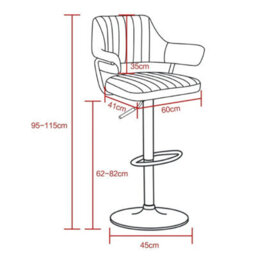 2 X Plush Black Bar Stools, Gas Lift, Breakfast Kitchen Bar Padded Arms & Back - thumbnail 2