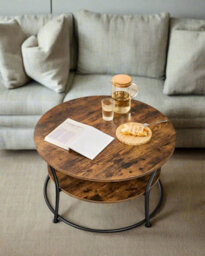 Modcraft Round Coffee Table With 2 Tiers - Rustic Brown - thumbnail 3