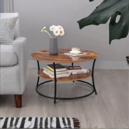 Modcraft Round Coffee Table With 2 Tiers - Rustic Brown - thumbnail 5
