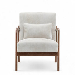 Faux Leather Suede Cream Hertford Accent Chair - thumbnail 3