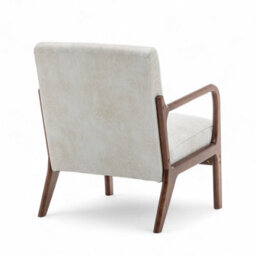 Faux Leather Suede Cream Hertford Accent Chair - thumbnail 7
