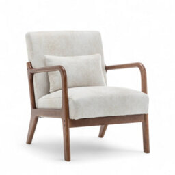 Faux Leather Suede Cream Hertford Accent Chair - thumbnail 4