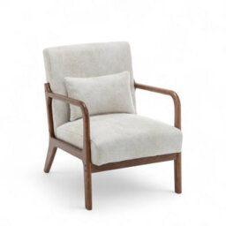 Faux Leather Suede Cream Hertford Accent Chair - thumbnail 5
