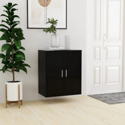 Berkfield Shoe Cabinet Black 60X35X70 Cm Engineered Wood - thumbnail 3