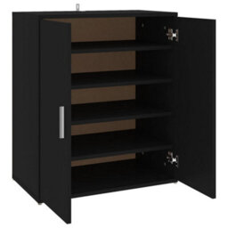 Berkfield Shoe Cabinet Black 60X35X70 Cm Engineered Wood - thumbnail 2