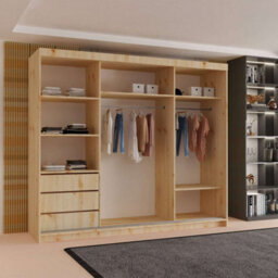 Sliding Wardrobes 4 u LTD Modern Sliding Door Wardrobe With Mirror - Spacious Bedroom Storage Cabinet In 4 Colors (Artisan, 250Cm) - thumbnail 5