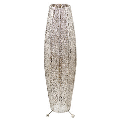 Happy Homewares Traditional And Ornate Floral Moroccan Floor Lamp In Polished Silver - image 1