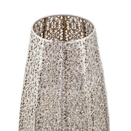 Happy Homewares Traditional And Ornate Floral Moroccan Floor Lamp In Polished Silver - thumbnail 4