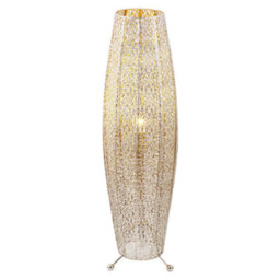 Happy Homewares Traditional And Ornate Floral Moroccan Floor Lamp In Polished Silver - thumbnail 2