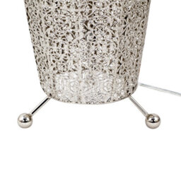 Happy Homewares Traditional And Ornate Floral Moroccan Floor Lamp In Polished Silver - thumbnail 8