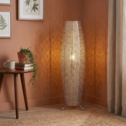 Happy Homewares Traditional And Ornate Floral Moroccan Floor Lamp In Polished Silver - thumbnail 6