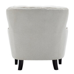Living And Home Beige Buttoned Occasional Armchair Linen Upholstered Sofa Chair Tub Chair Accent Chair For Living Room Bedroom Office - thumbnail 5
