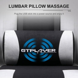 Gtplayer Fabric Gaming Chair, Massage Ergonomic Computer Chair With Footrest, Lumbar Support, Home Office Pc Racing Chairs, White - thumbnail 8