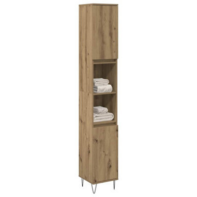 Walplus Bathroom Cabinet Artisan Oak 30X30X190 Cm Engineered Wood - image 1