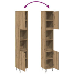 Walplus Bathroom Cabinet Artisan Oak 30X30X190 Cm Engineered Wood - thumbnail 8