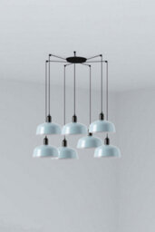 Luminosa Lighting Luminosa Tatawin Medium Cluster Pendant Ceiling Light Satin Black, Gloss Grayish Blue 7X E27