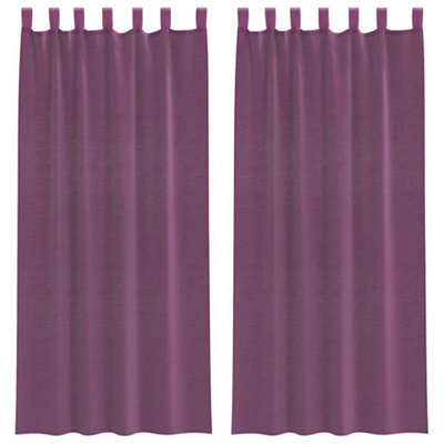 Berkfield Durable Voile Curtains With Loops 2 Pcs Purple 140X225 Cm