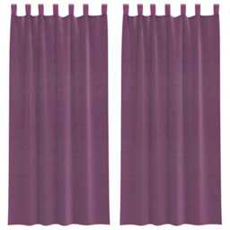 Berkfield Durable Voile Curtains With Loops 2 Pcs Purple 140X225 Cm