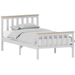 Lassic Vida Designs Milan White & Pine 3Ft Single Wooden Bed Frame - High Foot End - thumbnail 8