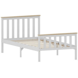 Lassic Vida Designs Milan White & Pine 3Ft Single Wooden Bed Frame - High Foot End - thumbnail 9