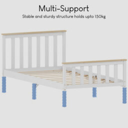 Lassic Vida Designs Milan White & Pine 3Ft Single Wooden Bed Frame - High Foot End - thumbnail 6
