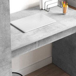 Berkfield Modern Desk With Storage Concrete Grey 113X54X120 Cm Engineered Wood - thumbnail 4