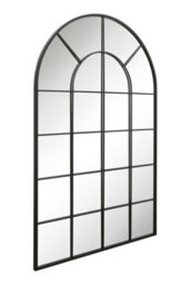Mirroroutlet The Arcus Black Framed Arched Window Garden Mirror 190 X 120Cm - thumbnail 3