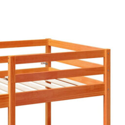 Berkfield Loft Bed Frame With Desk And Chairs Wax Brown 80X200Cm Solid Wood Pine - thumbnail 8