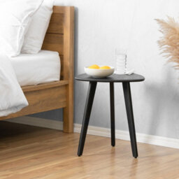 MH London Armstrong Solid Wood Side Table For Living Room Wooden End Table Bedside Table Black Side Table - thumbnail 1