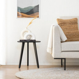 MH London Armstrong Solid Wood Side Table For Living Room Wooden End Table Bedside Table Black Side Table - thumbnail 2
