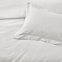 Yard Waffle Textured 100% Cotton Duvet Cover Set, Single, White - thumbnail 3
