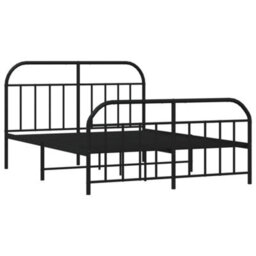 Berkfield Metal Bed Frame With Headboard And Footboard Black 135X190 Cm - thumbnail 5