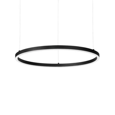 Ideal Lux Oracle Slim 90Cm Non Dim 2700K Round Integrated Led Pendant Ceiling Light Black