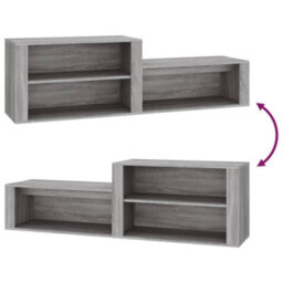 Berkfield Shoe Cabinet Grey Sonoma 150X35X45 Cm Engineered Wood - thumbnail 7