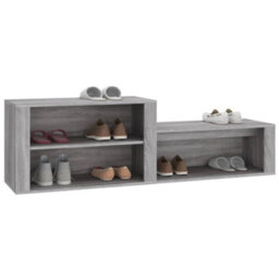 Berkfield Shoe Cabinet Grey Sonoma 150X35X45 Cm Engineered Wood - thumbnail 4