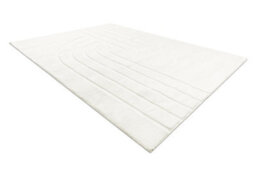 RugsX Curvy White 11 Curves Washable Rug, Structured, Embossed, Plush  80X150 Cm - thumbnail 3