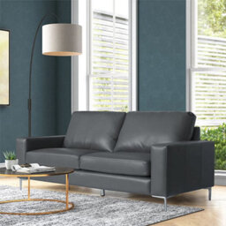 Furniture in Fashion Baltic Faux Leather 3 Seater Sofa In Dark Grey - thumbnail 6