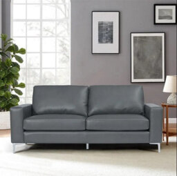 Furniture in Fashion Baltic Faux Leather 3 Seater Sofa In Dark Grey - thumbnail 2