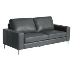 Furniture in Fashion Baltic Faux Leather 3 Seater Sofa In Dark Grey - thumbnail 4