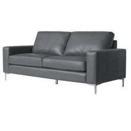 Furniture in Fashion Baltic Faux Leather 3 Seater Sofa In Dark Grey - thumbnail 5