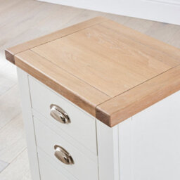The Furniture Market Cheshire White 3-Drawer Bedside Table Premium White Painted Nightstand With Limed Oak Top Large Storage Drawers Classic & Modern - thumbnail 7