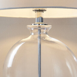 Luminosa Lighting Luminosa Gideon Table Lamp Clear Glass, Nickel Plate Shade - thumbnail 4